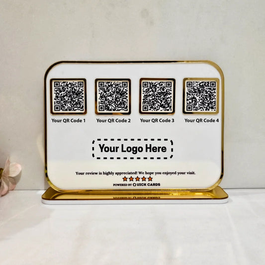 4 QR premium white Standee