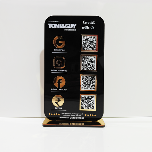 4 QR Premium Black Finish Smart Digital Stand