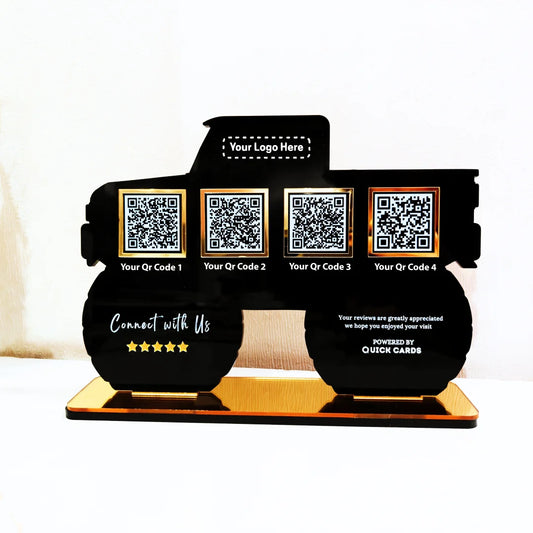 4 QR Premium Black Car shape Standee