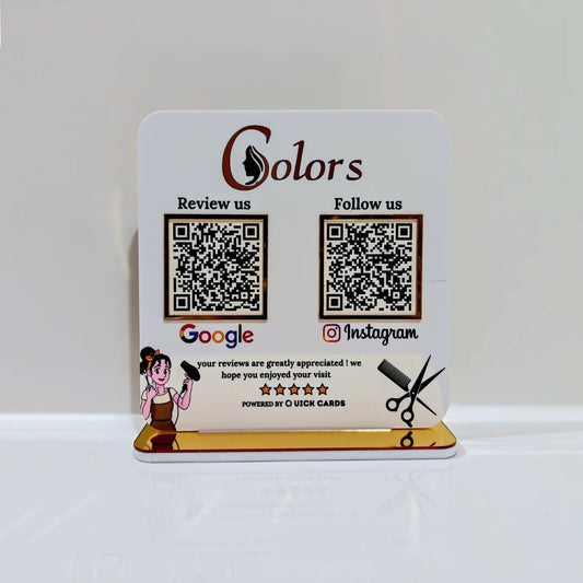 2 QR White Acrylic Standee
