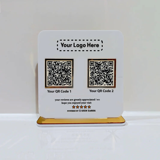2 QR White Acrylic Standee