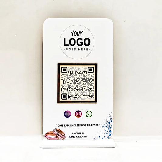 All in one QR White Standee