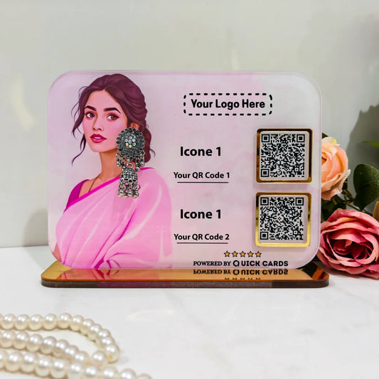 2 QR Standee with jewelry Holder