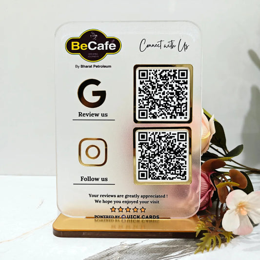 2 QR semi transparent Premium standee