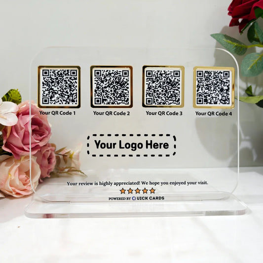 4 QR Transparent Digital Standee