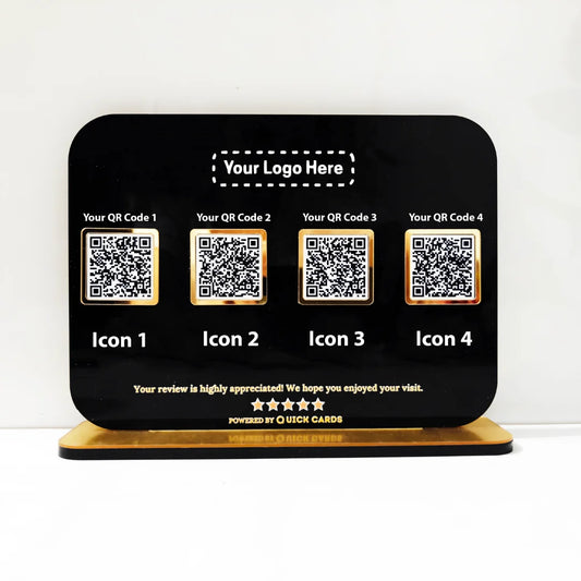 4 QR black Standee