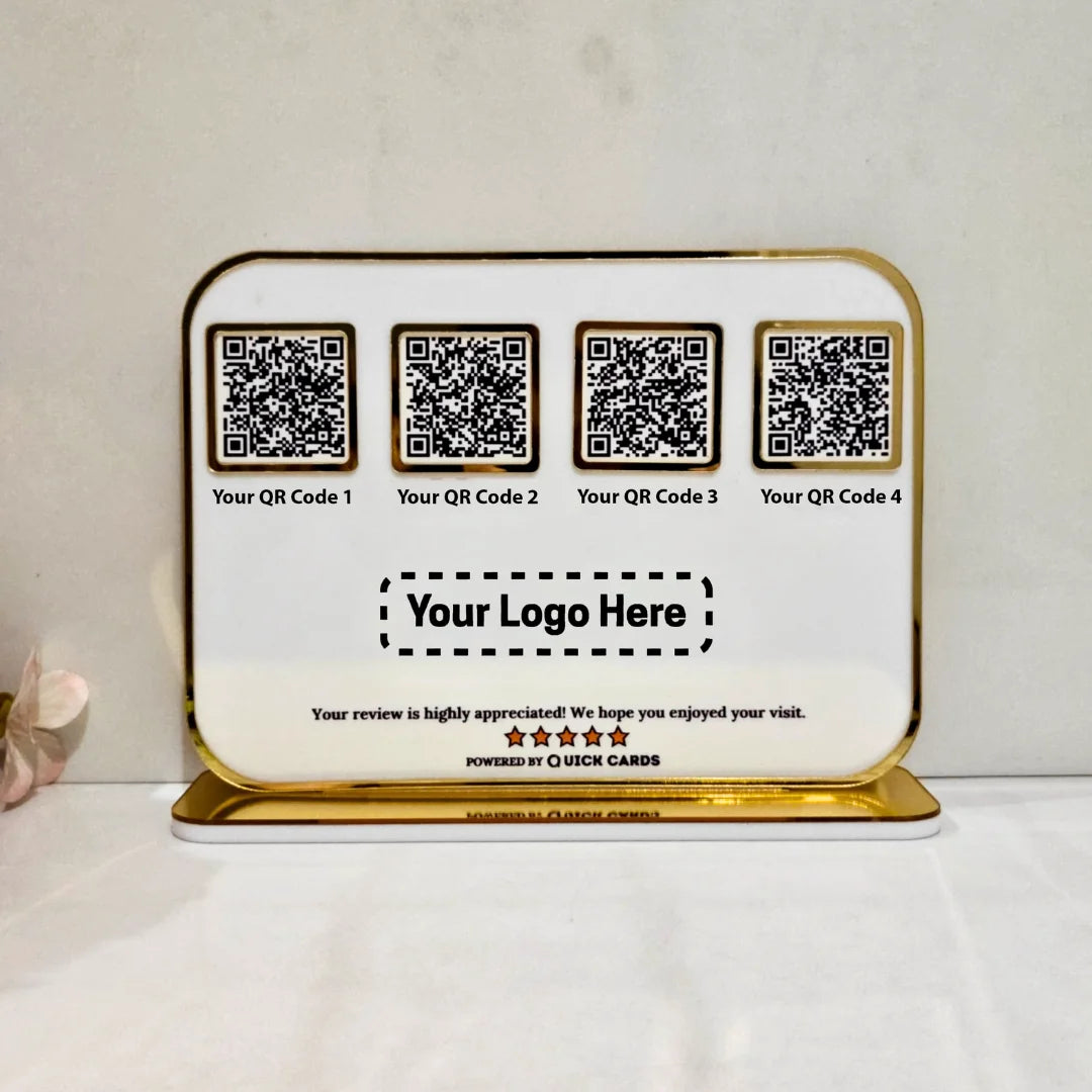 4 QR premium white Standee