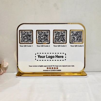 4 QR premium white Standee