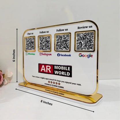 4 QR premium white Standee