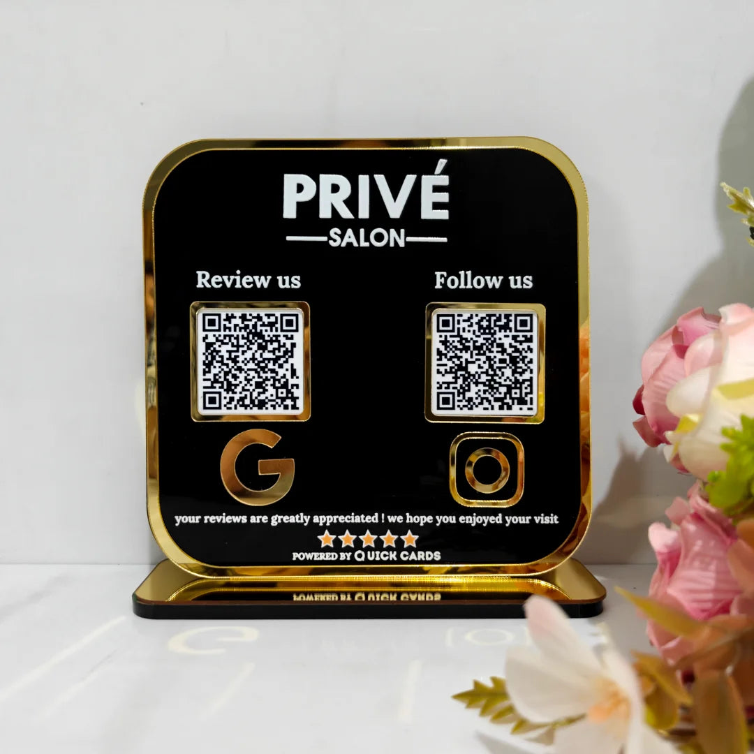 2 QR premium black Acrylic Standee