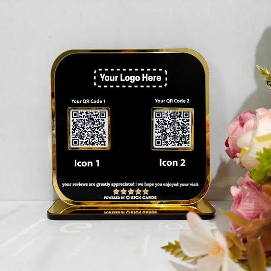 2 QR premium black Acrylic Standee