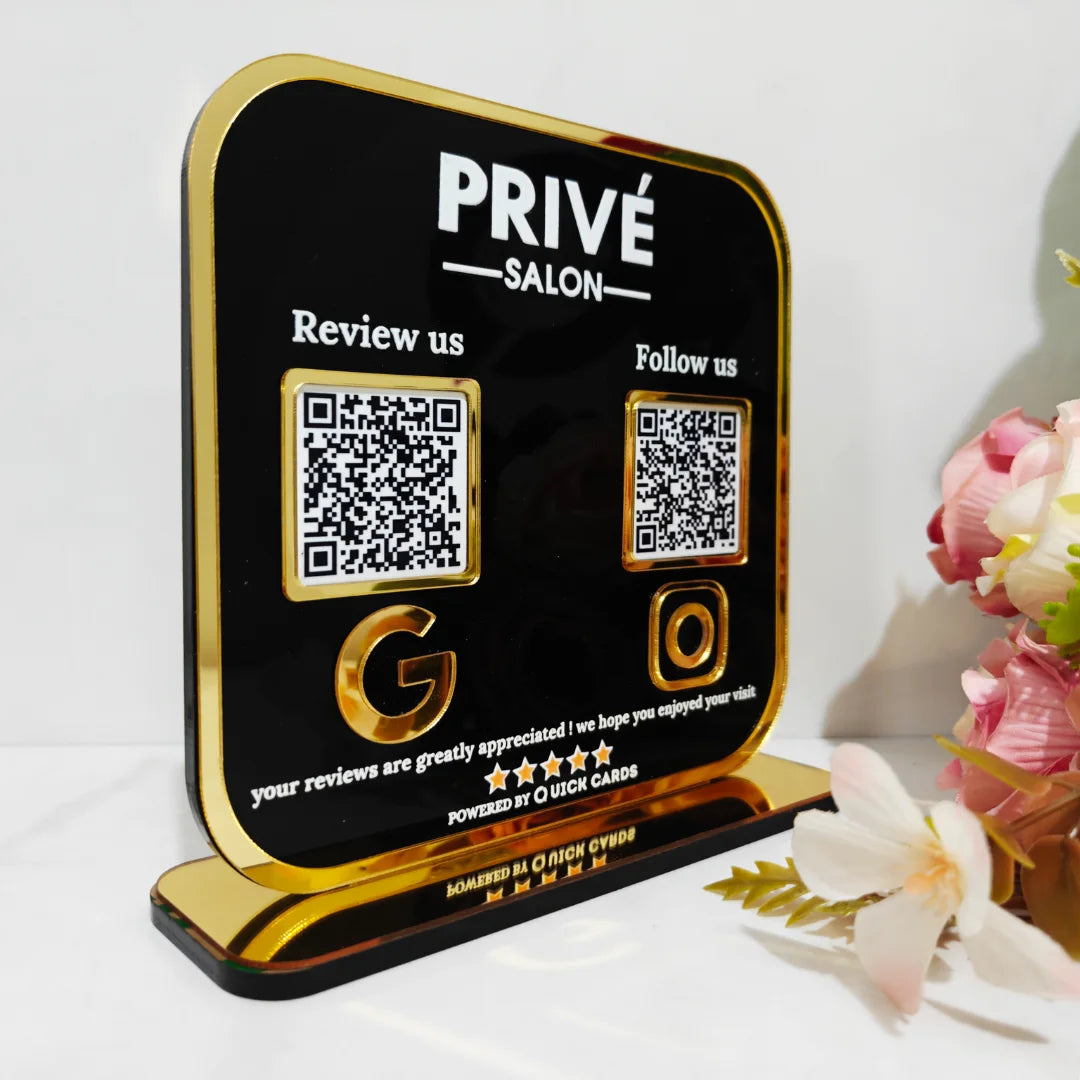2 QR premium black Acrylic Standee