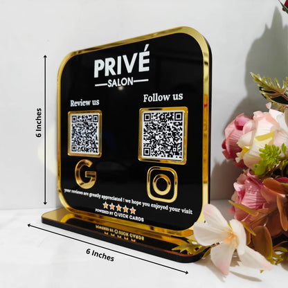 2 QR premium black Acrylic Standee