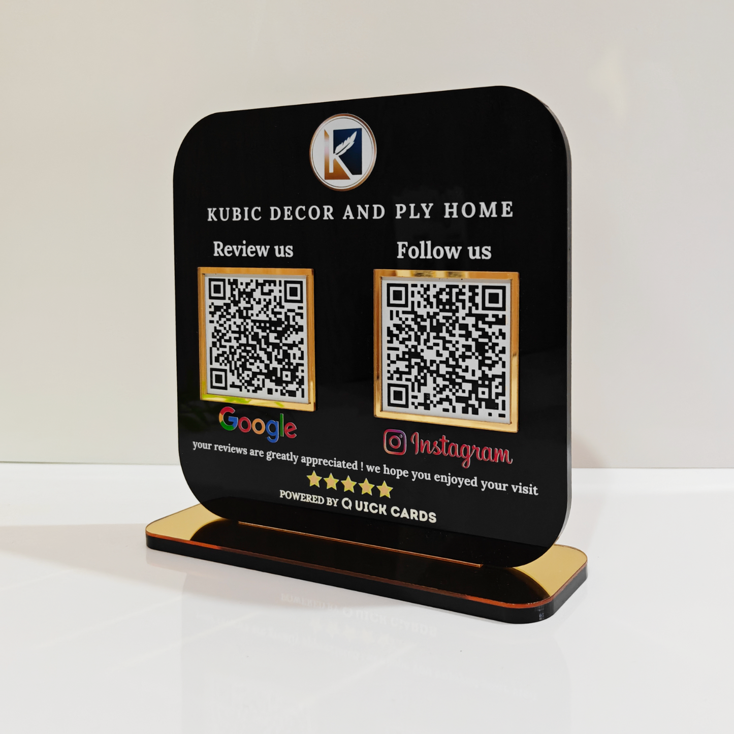Premium 2 QR black standee