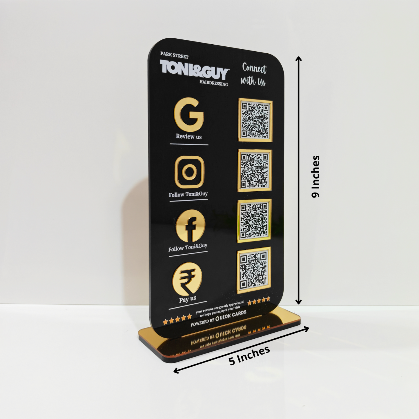 4 QR Premium Black Finish Smart Digital Stand