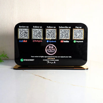 5 QR Horizontal black Digital Stand