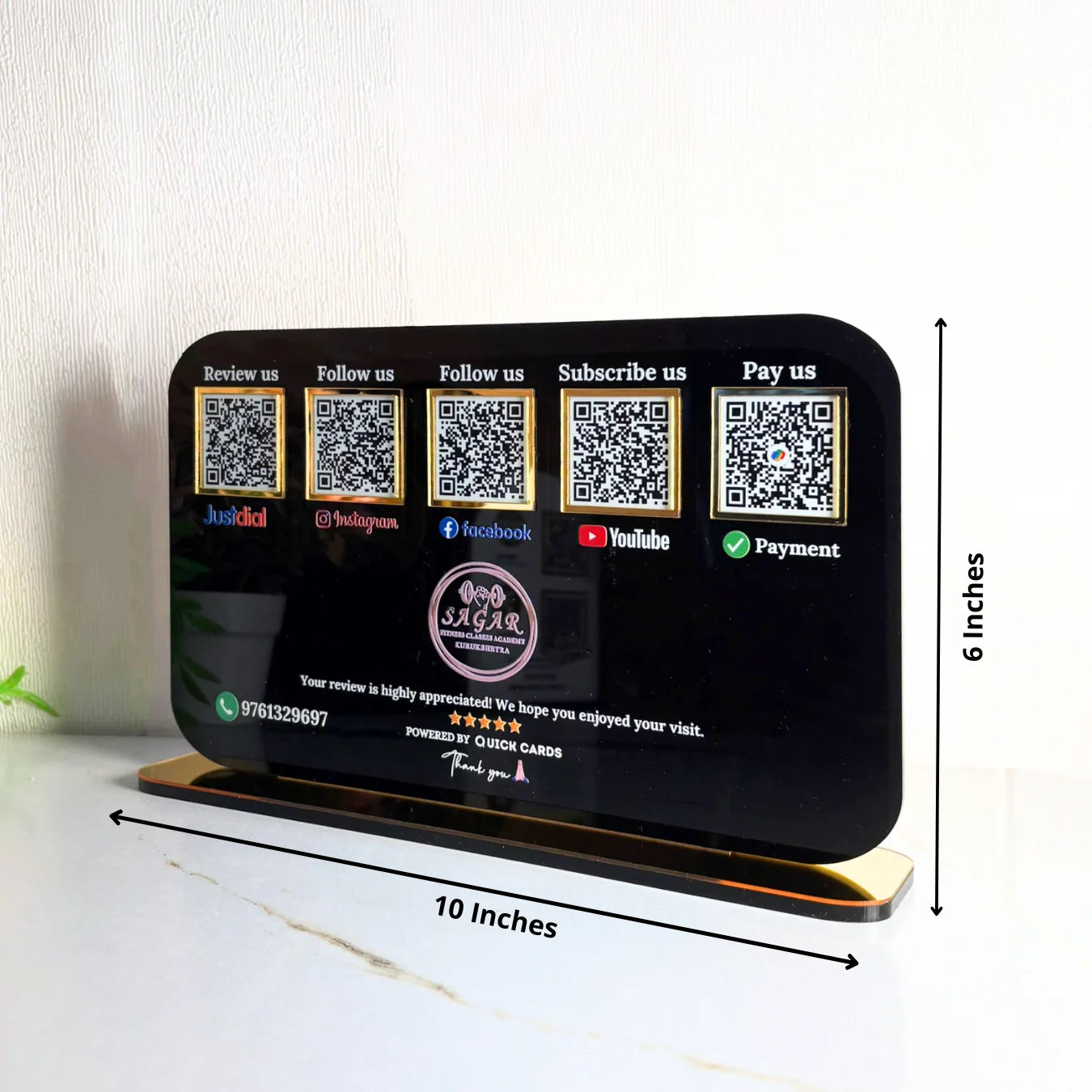 5 QR Horizontal black Digital Stand