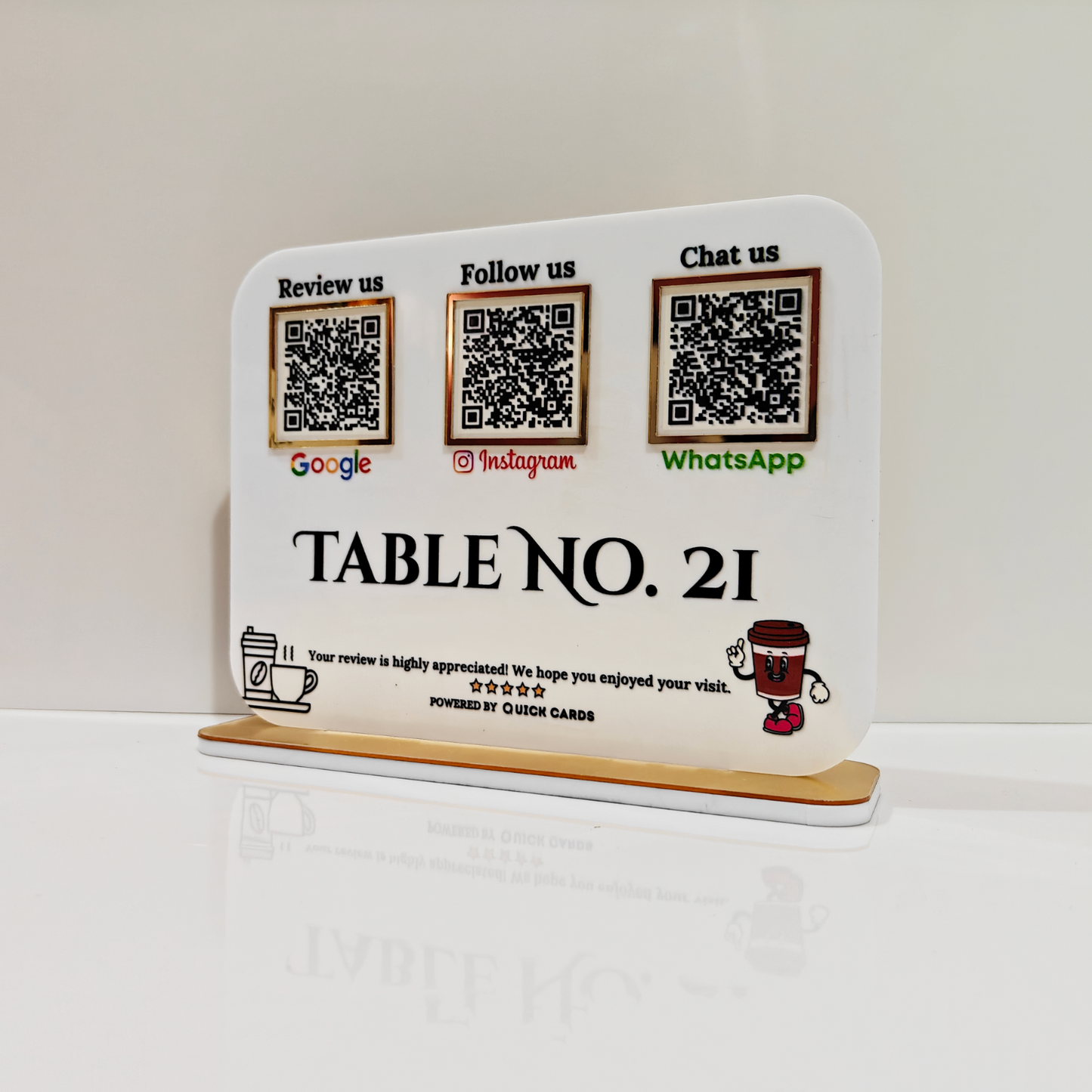 3 QR Horizontal Smart Digital Standee