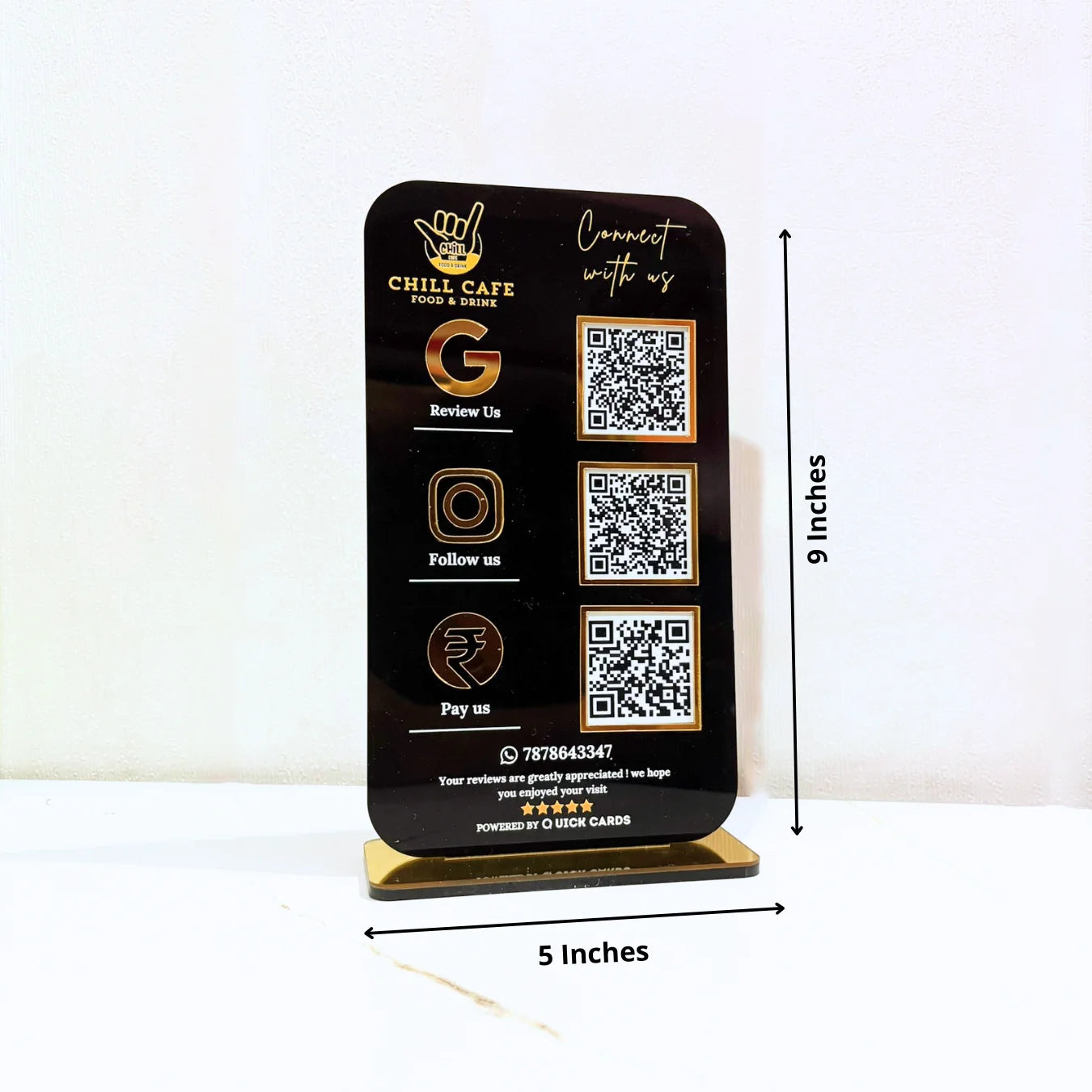 3 QR Vertical Black Standee