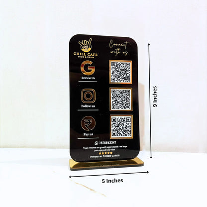 3 QR Vertical Black Standee