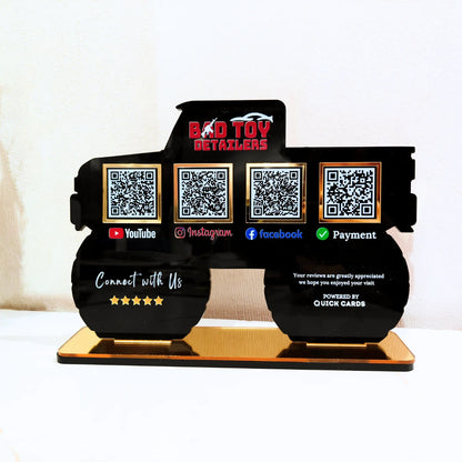 4 QR Premium Black Car shape Standee