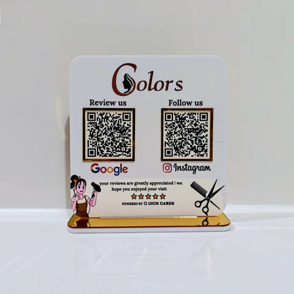 2 QR White Acrylic Standee