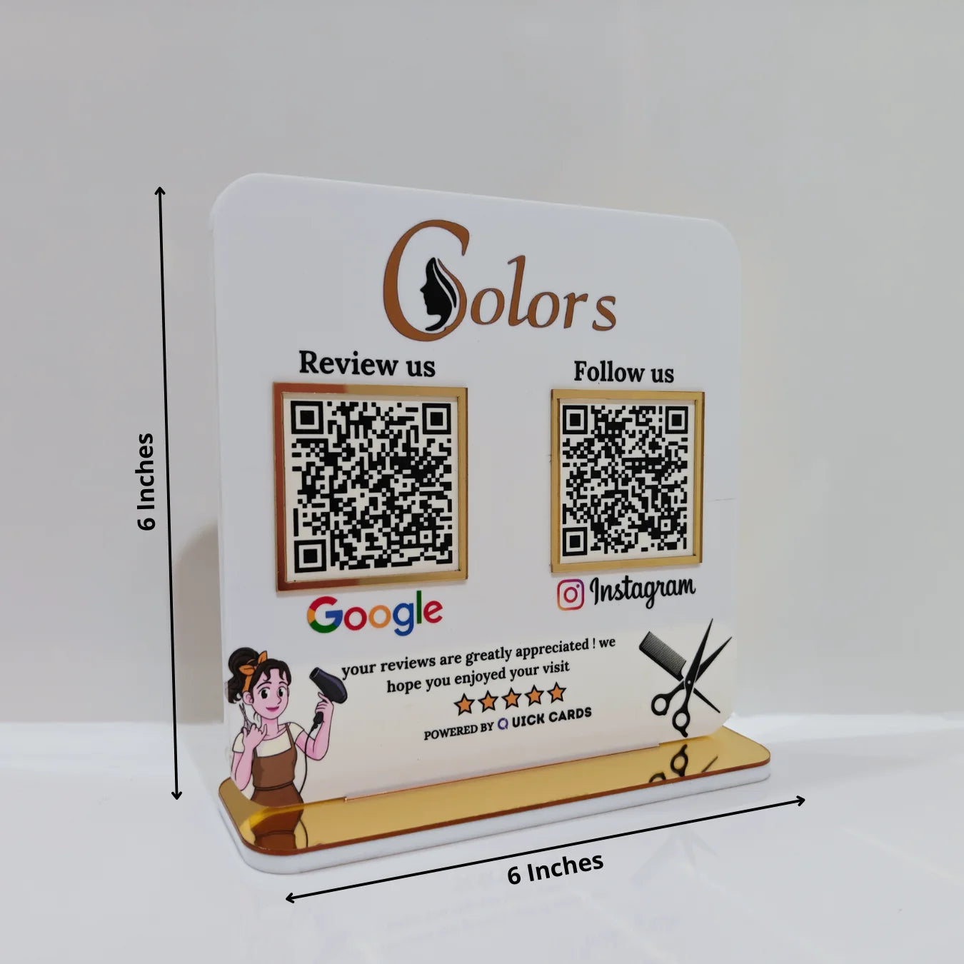 2 QR White Acrylic Standee