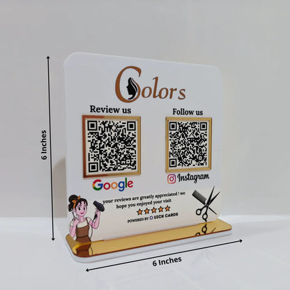 2 QR White Acrylic Standee