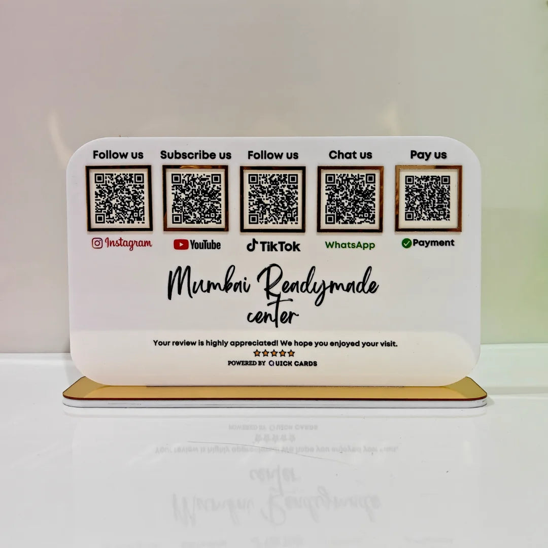 5 QR Horizontal White Digital Stand
