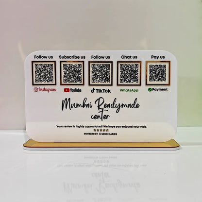5 QR Horizontal White Digital Stand