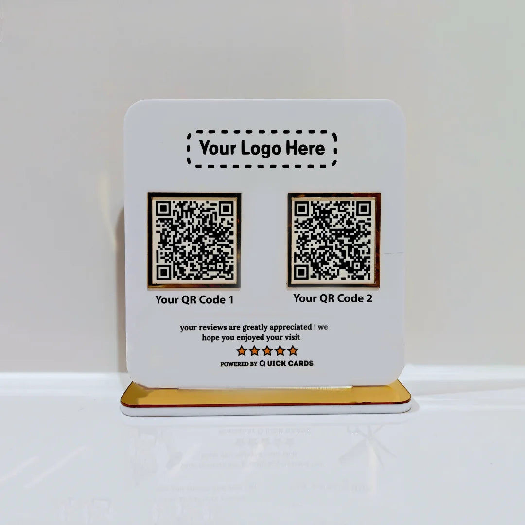 2 QR White Acrylic Standee