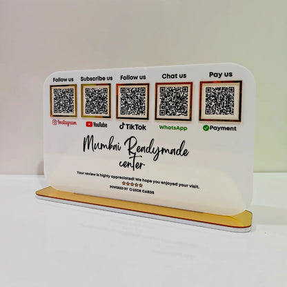 5 QR Horizontal White Digital Stand