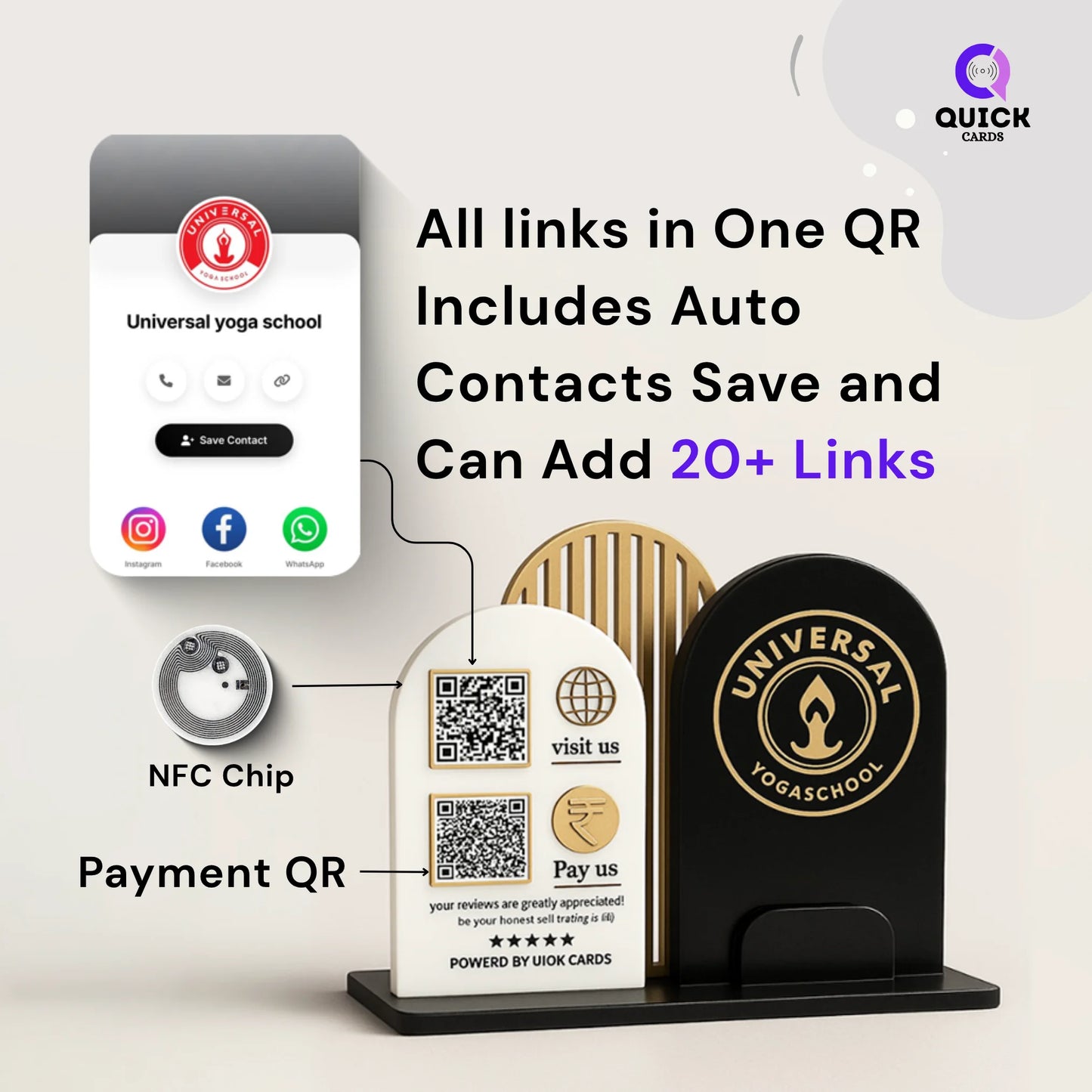 2 QR all in one Customized Premium Stand
