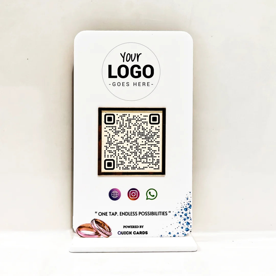 All in one QR White Standee
