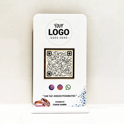 All in one QR White Standee