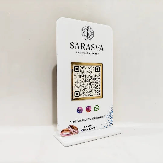 All in one QR White Standee