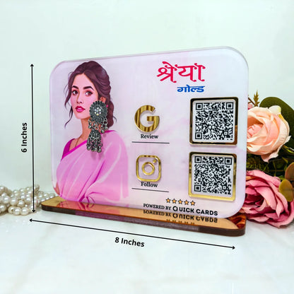 2 QR Standee with jewelry Holder