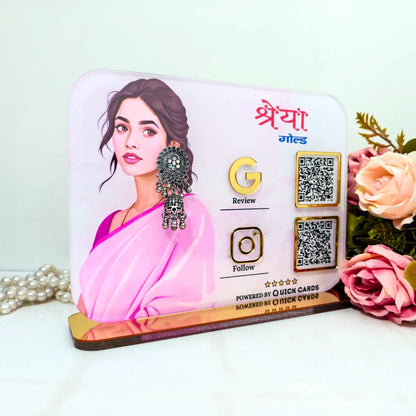 2 QR Standee with jewelry Holder