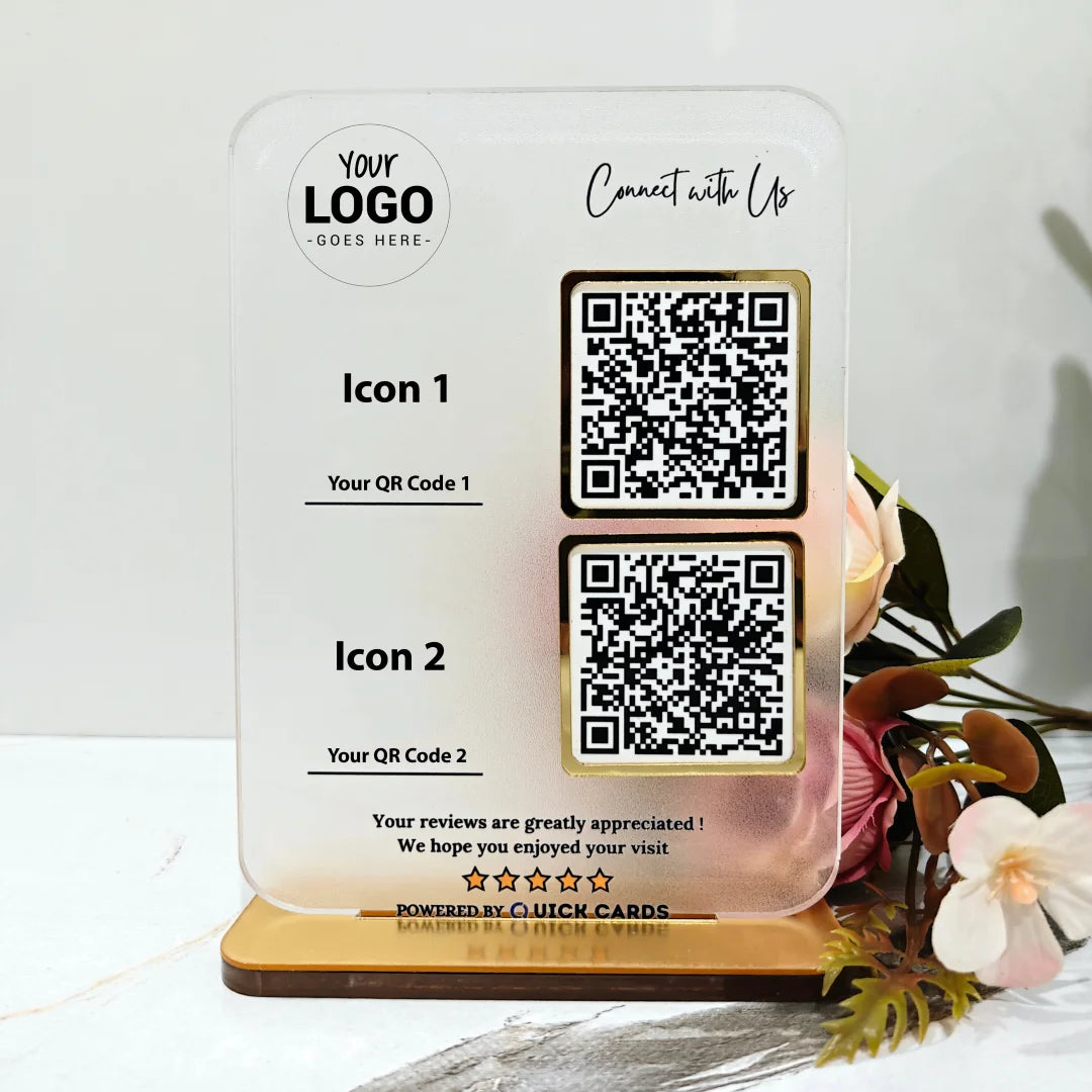 2 QR semi transparent Premium standee
