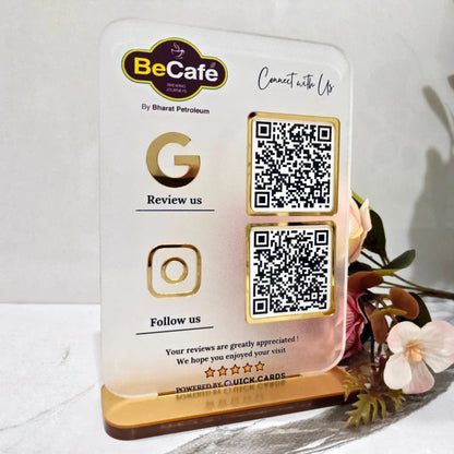 2 QR semi transparent Premium standee