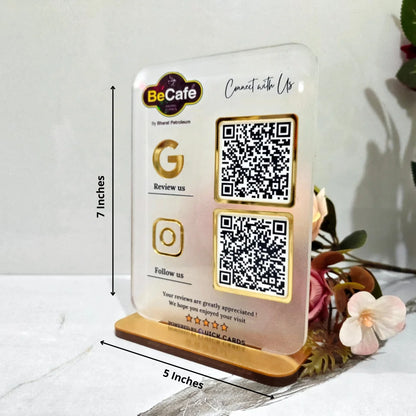 2 QR semi transparent Premium standee