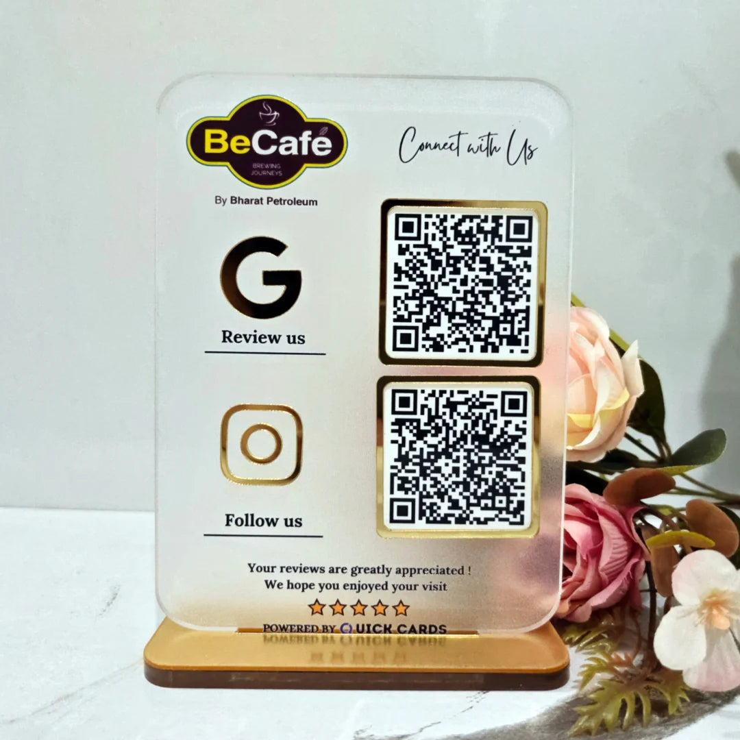 2 QR semi transparent Premium standee
