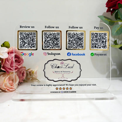 4 QR  Transparent Digital Standee