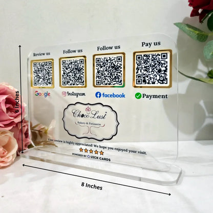 4 QR  Transparent Digital Standee