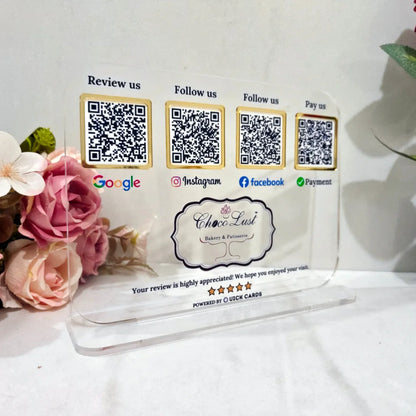 4 QR  Transparent Digital Standee
