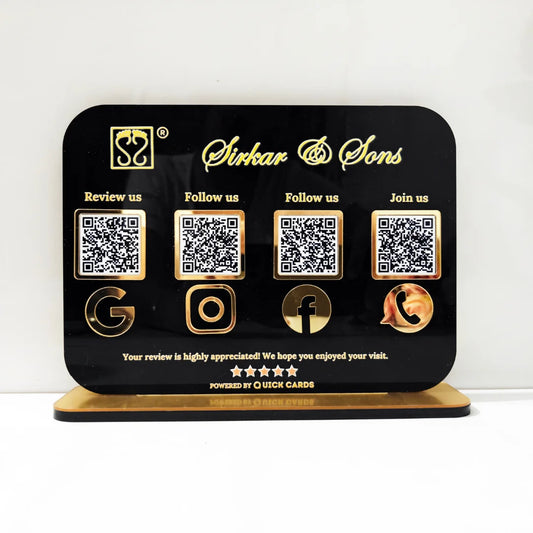 4 QR black Standee