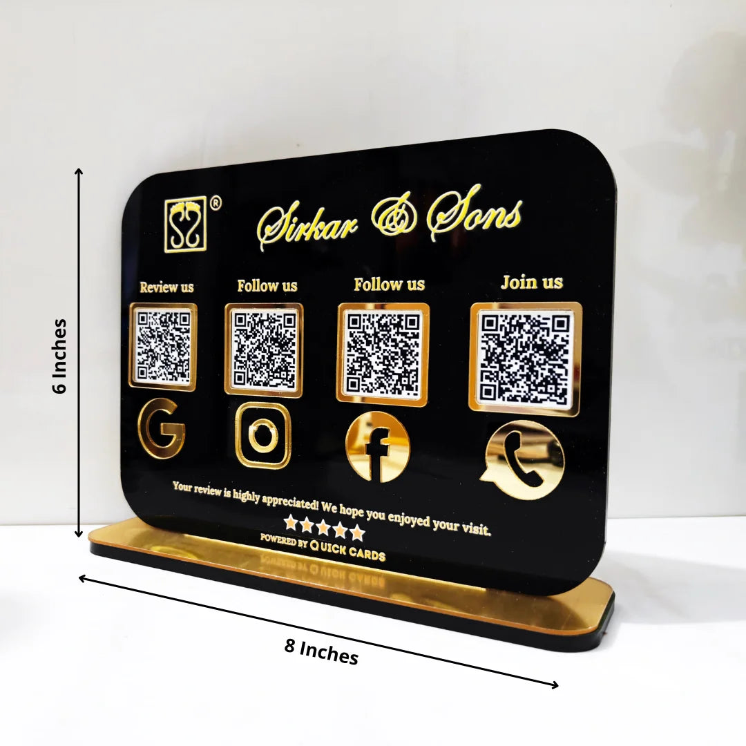4 QR black Standee