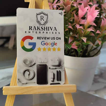 White Google Rating NFC Card