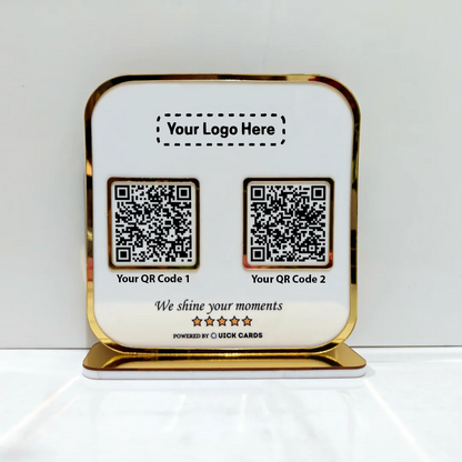 Premium 2 QR  Stand with Golden border