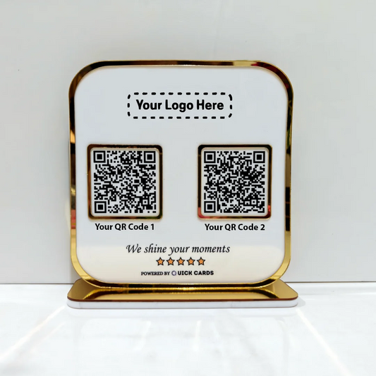 Premium 2 QR  Stand with Golden border